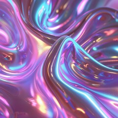 Poster - colorful abstract waves create a mesmerizing visual display of light and texture in a digital art pi