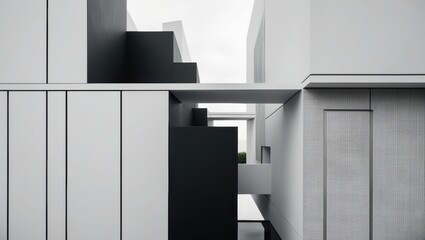 Aufkleber - Minimalist Interior with Monochromatic Color Scheme