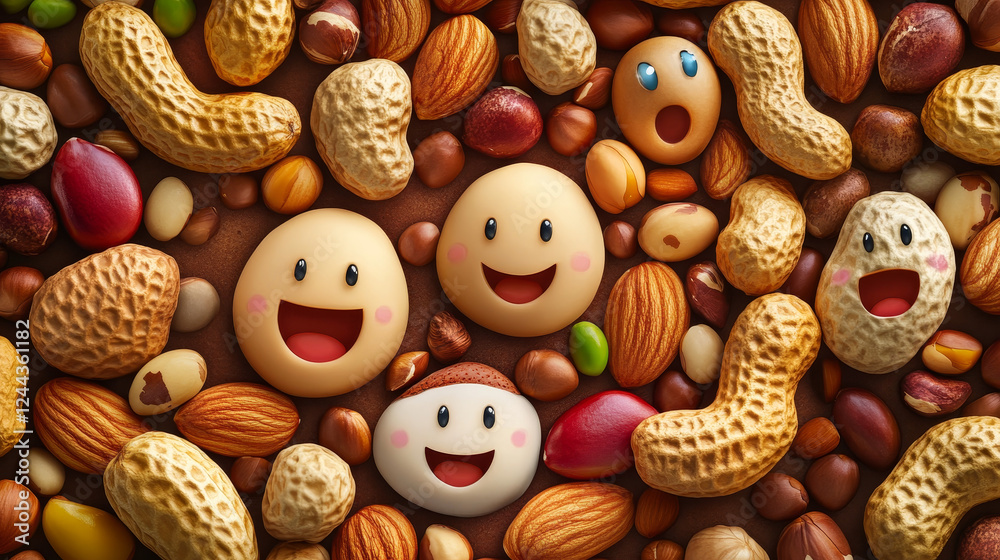 Ilustración de Stock Cartoon cheerful nuts characters vector crossword Ilustración de Stock Cartoon cheerful nuts characters vector crossword