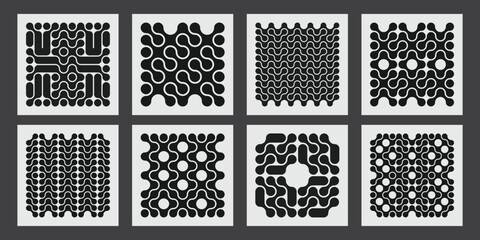 Fototapete - Geometric Posters with creative blob patterns. 
