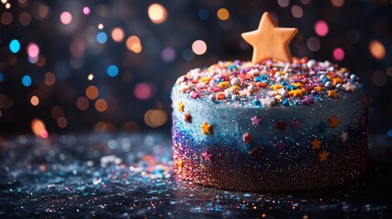 Wall Mural - A dreamy cake shining with starlight