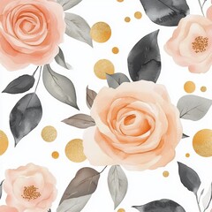 Wall Mural - Uninterrupted Pastel Flower Pattern Wallpaper, Feminine Floral Background