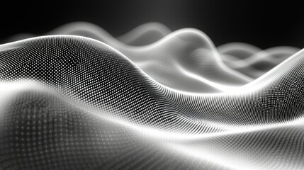 Poster - Abstract White Particle Wave Pattern Design