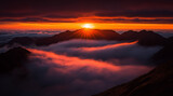 Sonnenaufgang über den Wolken

