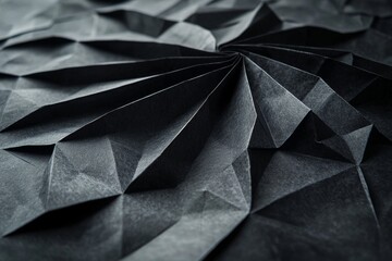 Poster - Abstract composition using geometric shapes on black paper