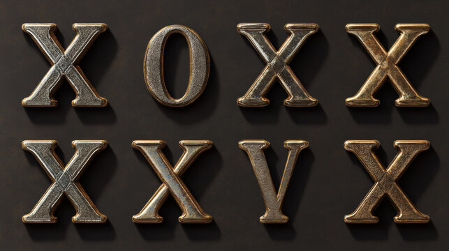 Set of alphabet symbols and elements of letter X. Jpeg version also available in gallery
