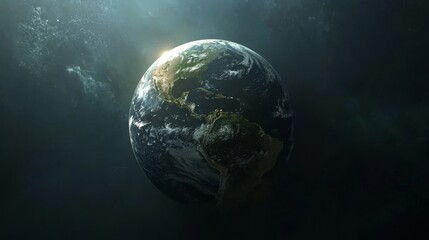 Poster - a global world network concept rooted in communication technology, illustrated by connection lines l