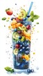 © Soba - Refreshing summer fruit cocktail with berries and citrus for beverage design. National Chia Day