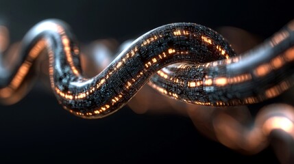 Poster - A 3D rendering of an abstract digital network connection with a blue background