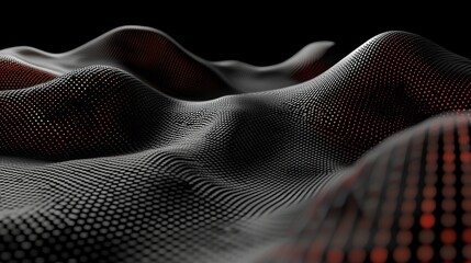Poster - grey and red hexagons in a modern background illustration