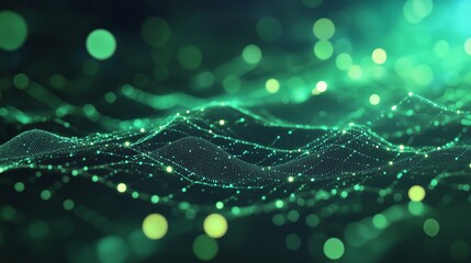 Poster - Technology computer cyberspace internet digital data network programming communication coding concept - Abstract green digital binary code matrix texture background