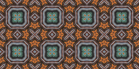 Wall Mural - Seamless pattern of colored. Colored texture of board and fabric. Mosaic kaleidoscope multicolored.