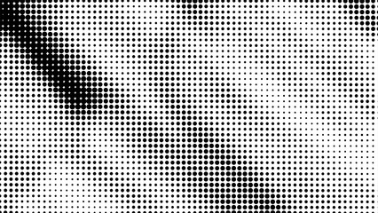 Poster - Black and white halftone background with round dots