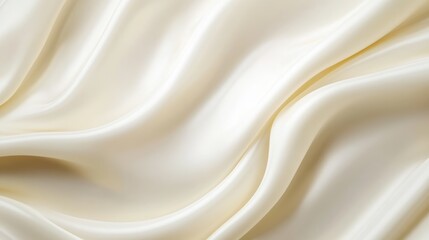 Poster - Soft undulating cream fabric with gentle sheen reflecting light in abstract design