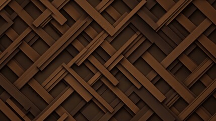Poster - Intricate abstraction featuring woven patterns in rich shades of brown and textured layers
