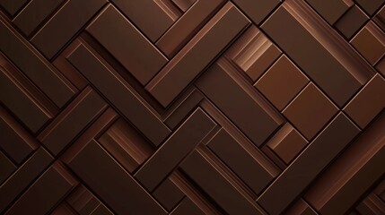 Poster - Complex abstract background with interwoven geometric shapes in rich brown tones and textured finishes