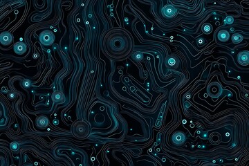 abstract close-up of a glowing blue digital circuit board, showcasing intricate connections and tech
