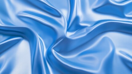 Poster - Textured blue fabric display features intricate folds and soft sheen
