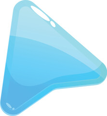 Poster - Glossy blue cursor pointing to the right, ideal for representing navigation or selection in digital interfaces