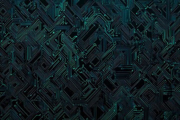 abstract close-up of a glowing blue digital circuit board, showcasing intricate connections and tech