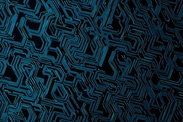 abstract close-up of a glowing blue digital circuit board, showcasing intricate connections and tech