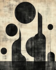 Poster - Abstract art featuring bold shapes and contrasting colors. This unique composition adds a modern touch to any space, inviting creativity and inspiration.