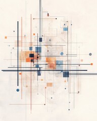 Poster - A captivating abstract design featuring geometric shapes and lines in a harmonious color palette, perfect for modern art lovers and creative projects.