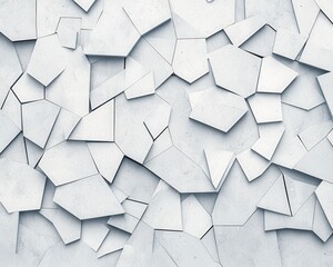 Poster - Abstract texture of white geometric shapes arranged on a wall. Perfect for backgrounds in modern design, architecture projects, and creative visuals.