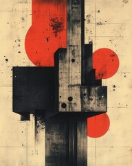 Poster - An abstract composition featuring geometric shapes and contrasting colors, creating a unique visual impact suitable for modern art design.