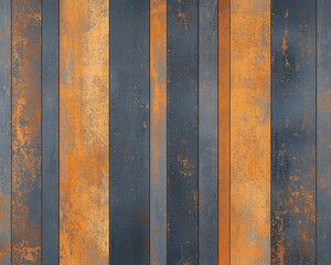 Poster - A textured background featuring vertical stripes in shades of blue and orange, showcasing a blend of industrial aesthetics and modern design.
