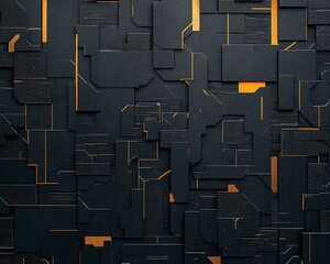 Poster - Abstract design featuring a geometric pattern of black and gold elements, perfect for backgrounds, textures, and creative projects.