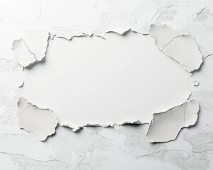 Poster - This image features a torn paper frame against a textured background, perfect for creative projects, presentations, and design work.