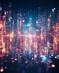 Poster - A striking visualization of digital realism, showcasing vibrant light lines and abstract patterns, symbolizing innovation and advanced technology.