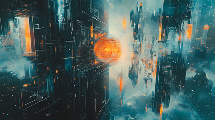 Wall Mural - abstract technology background