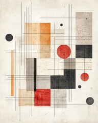 Poster - Abstract geometric artwork featuring a blend of shapes, lines, and colors, perfect for modern design projects or as a unique decor piece.