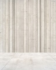 Poster - A minimalistic concrete wall with vertical lines, perfect for modern design backgrounds or textured surfaces in various projects.