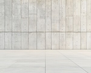 Poster - A minimalist, smooth concrete wall and floor showcasing a modern, industrial design. Perfect backdrop for art, photography, or architectural projects.