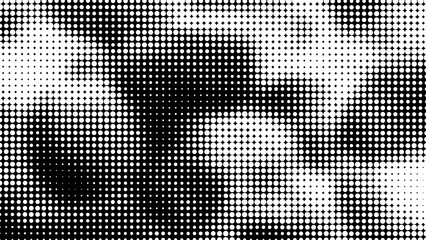 Poster - Halftone Background In Black And White Texture With Round Circles Dot Pattern 