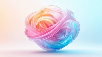 Poster - A vibrant, swirling colorful sphere that merges shades of pink, blue, and orange, creating a mesmerizing abstract visual that enchants viewers.