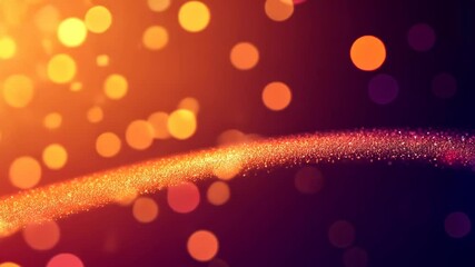 Poster - Dynamic abstract light particles with bokeh and glowing trail