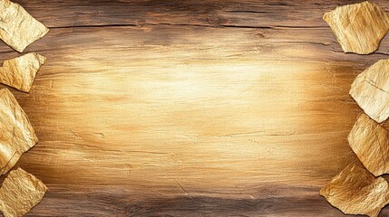 Poster - A wooden background with a golden texture, perfect for creating elegant designs. Ideal for presentations, invitations, or artistic projects.