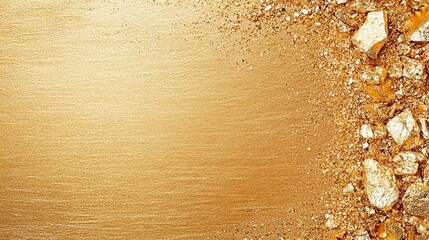 Poster - A stunning backdrop featuring a shimmering gold texture with elegant rock formations, perfect for design projects, advertisements, or classy presentations.