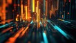 © Anisah - Abstract Digital Cityscape: Neon Lights and Data Streams