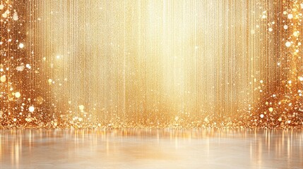 Poster - A stunning backdrop featuring shimmering golden lights and delicate sparkles, perfect for creating a magical atmosphere in photos or designs.