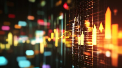 Poster - Abstract Financial Data Visualization: Upward Trending Market