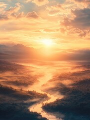 Canvas Print - Majestic Mountain Sunrise