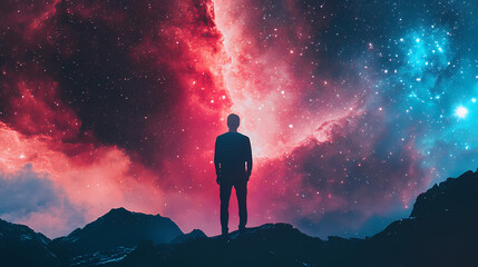 Wall Mural - beautiful wallpaper with parallel universes galaxy background. parallel universe. illustration. para