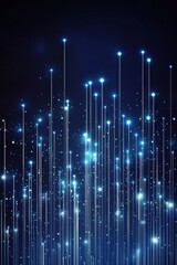 Poster - Abstract blue background with glowing lines and a digital effect