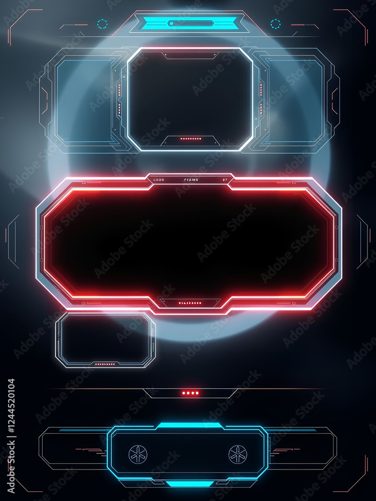 Stock-Illustration „Live stream. Digital frame technology UI,UX ...