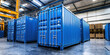 © Александр Марченко - Blue shipping containers storing goods in warehouse logistics hub